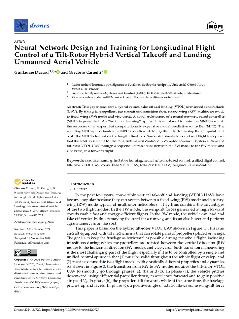 Neural Network Control for Tilt-Rotor UAV | PDF | Control Theory ...