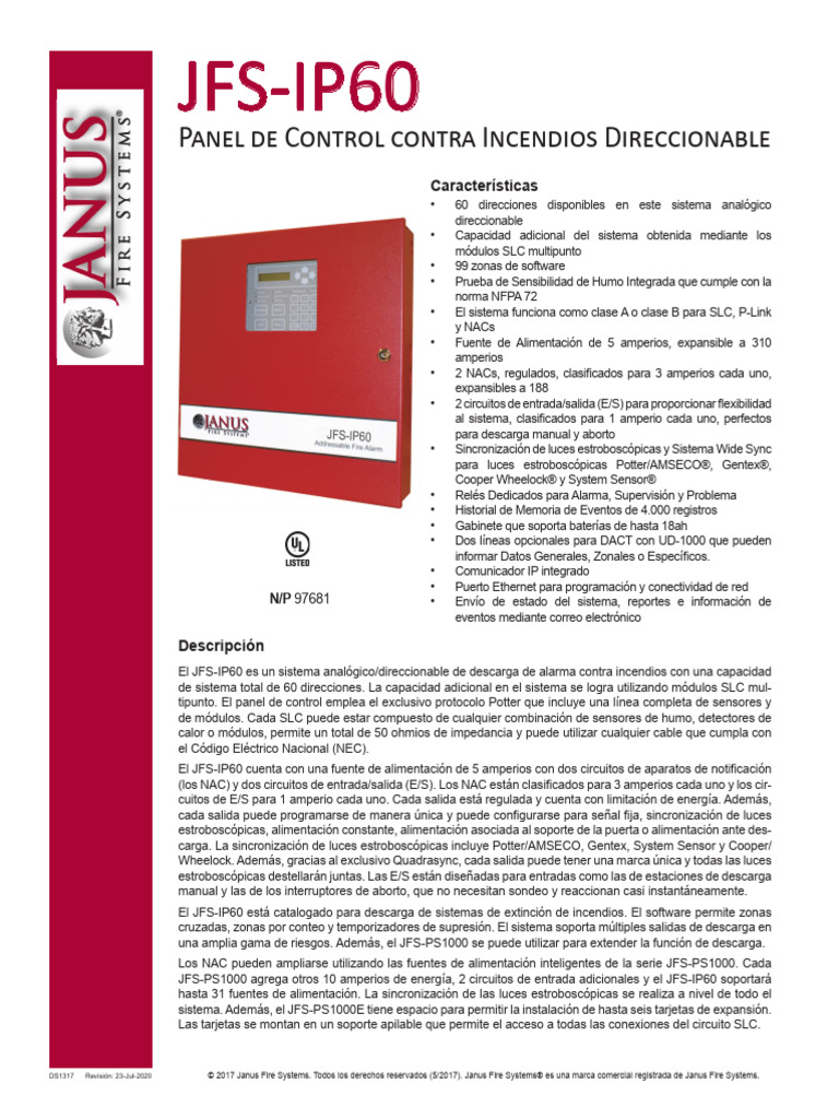 Panel de Control JFS-IP60 para Alarmas | PDF | Relé | Fuente de ...