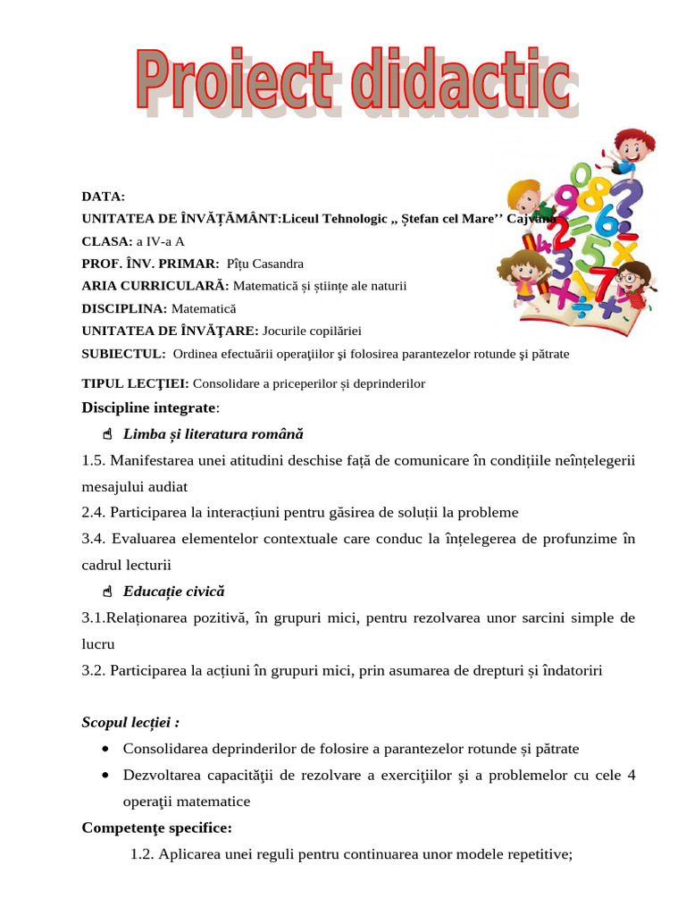 Proiect Matematica | PDF