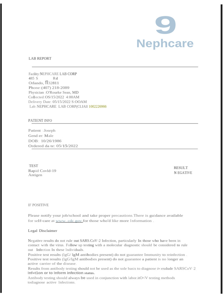 Nephcare: Lab Report | PDF