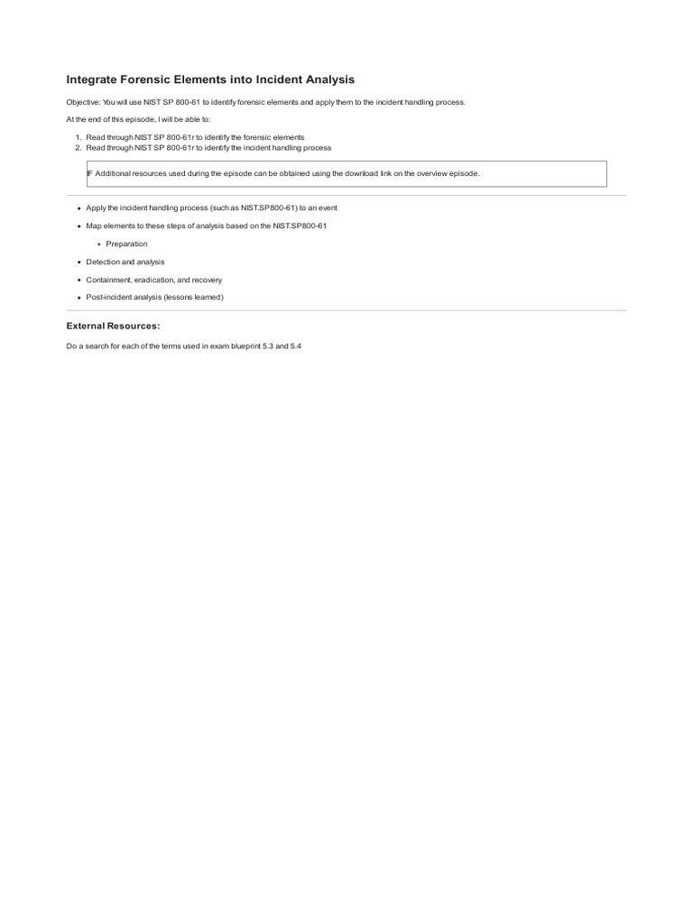 Cisco Cyberasc200201 5 7 1 Integrate Forensic Elements Into Incident ...