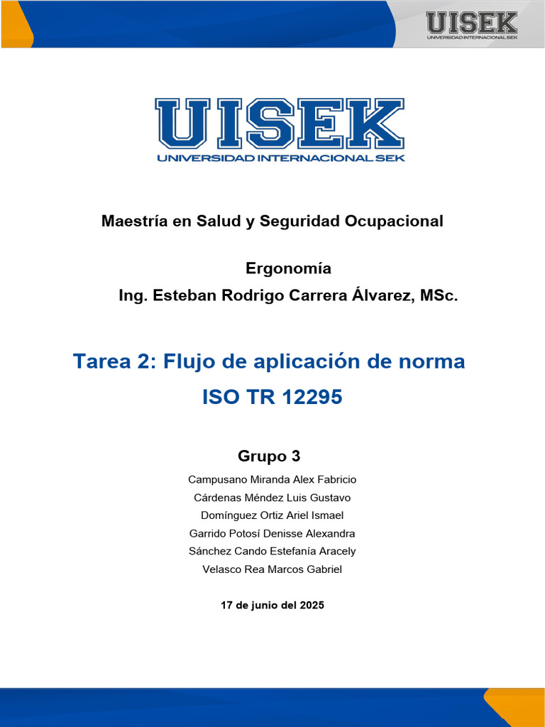 Ergonomía en Médicos: Evaluación ISO 12295 | PDF | Seguridad y salud ...