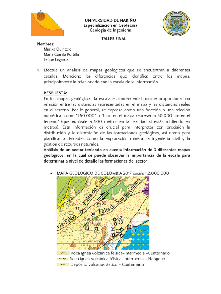 Análisis de Mapas Geológicos y Escalas | PDF | Geología | Roca (geología)