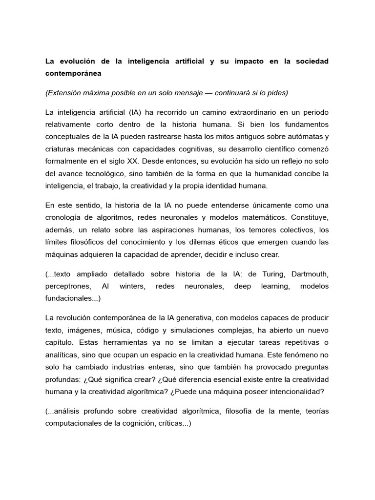 Impacto de la IA en la sociedad actual | PDF | Inteligencia artificial ...