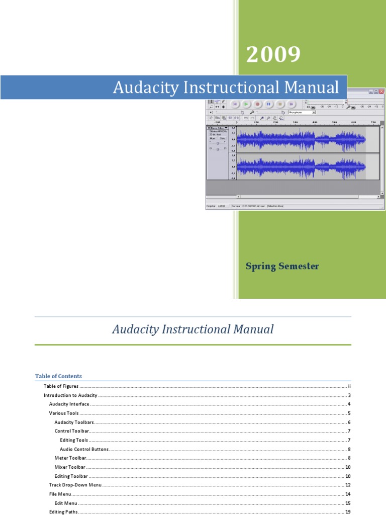 Audacity Instructional Manual PDF Screenshot Media Technology