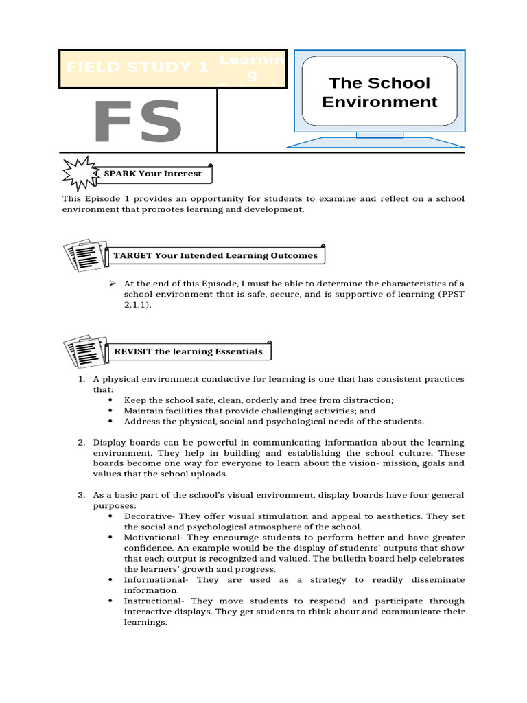 Fs1 Edited 1 | PDF | Learning | Differentiated Instruction