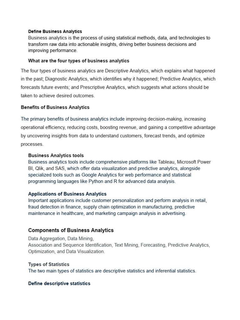 Understanding Business Analytics Basics | PDF | Analytics | Data