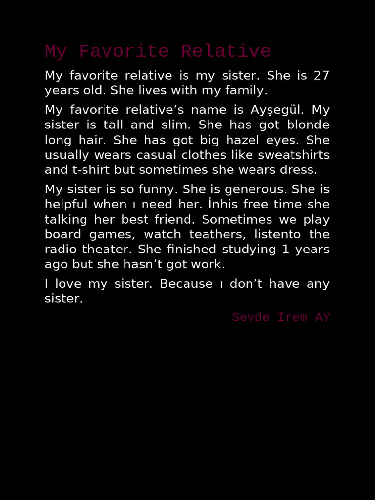 My Favorite Relative | PDF