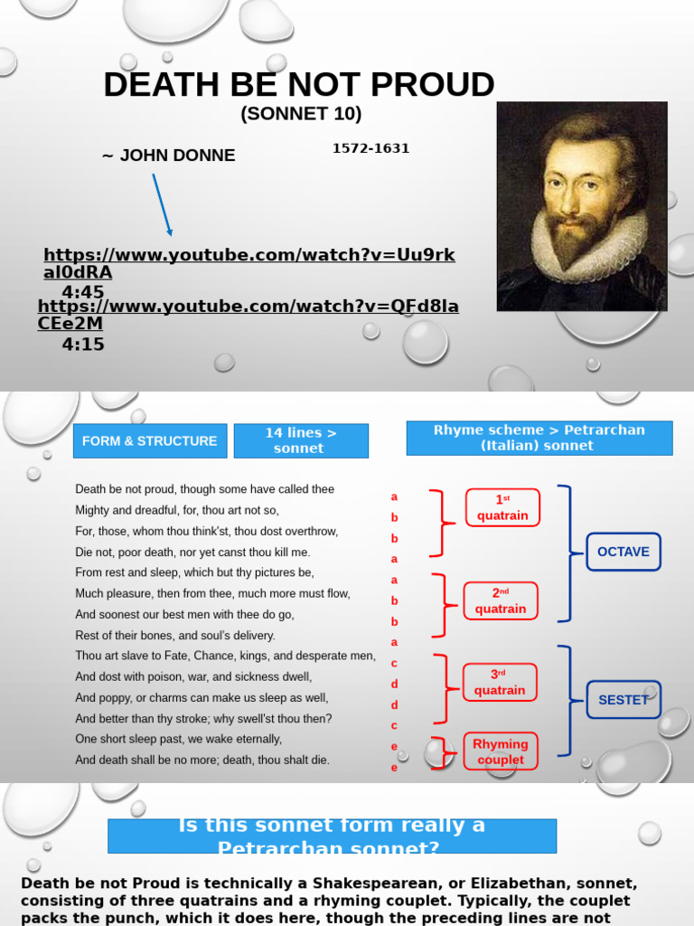 John Donne's Sonnet: Defying Death | PDF | Sonnets | Poetics