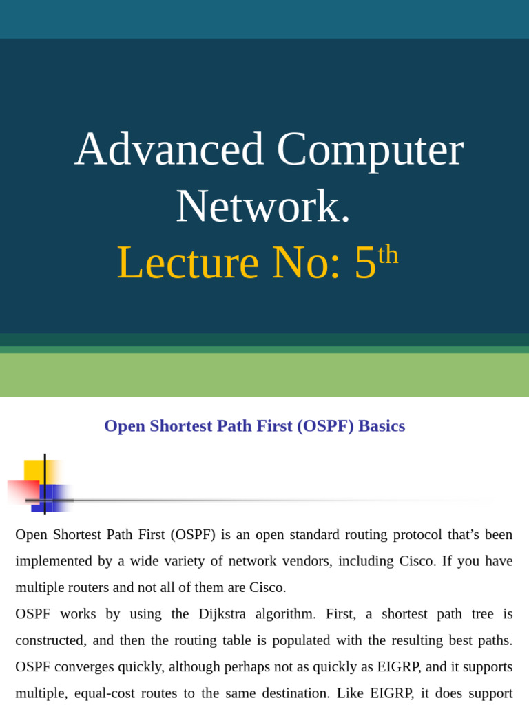 OSPF Routing Protocol Overview | PDF | Routing | Network Layer Protocols