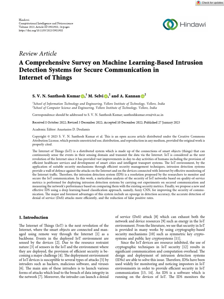 Machine Learning for IoT Intrusion Detection | PDF | Internet Of Things ...