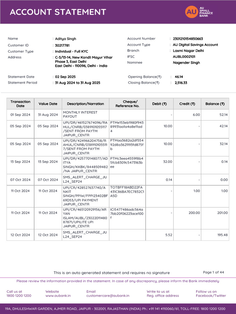 Monthly Account Statement Summary | PDF | Debits And Credits | Cheque