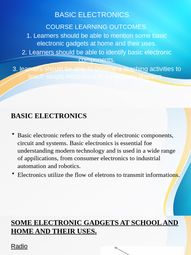 Basic Electronics Course Overview | PDF