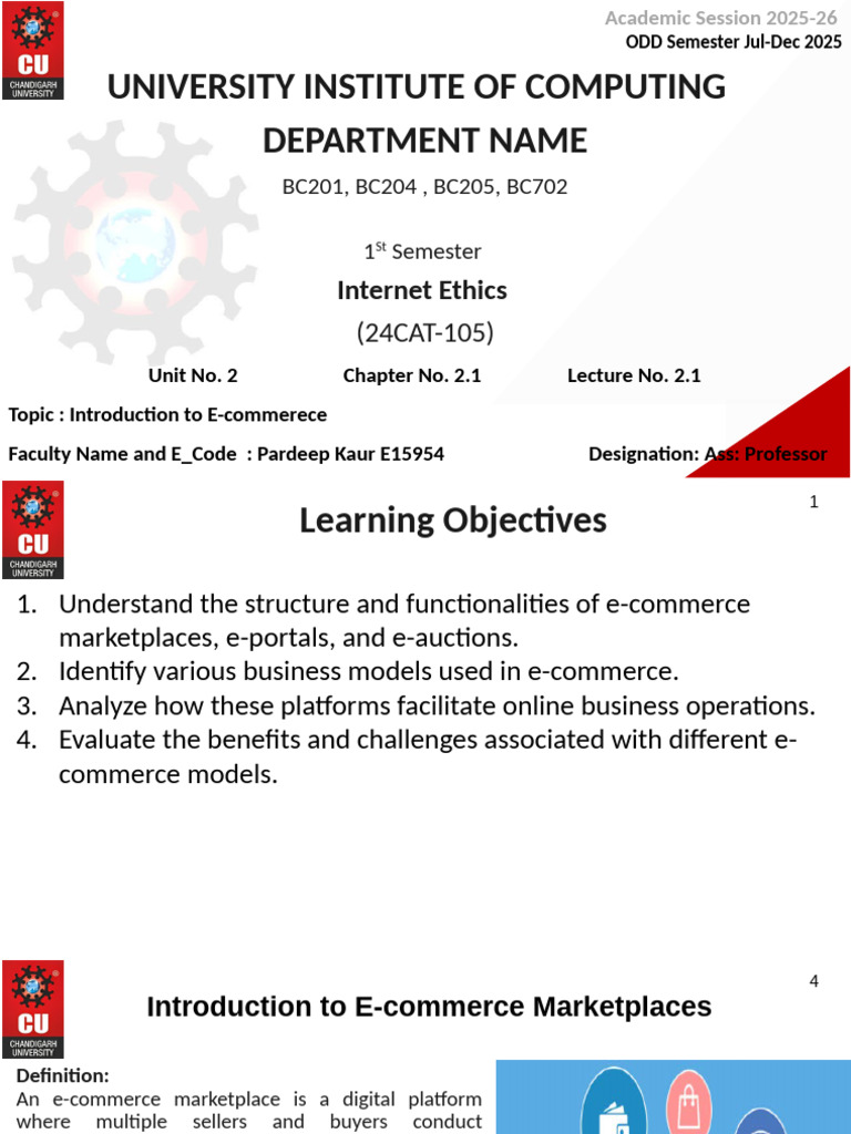 Lecture Topic 2.1.3 E-Commerce Marketplace | PDF | E Commerce | Business