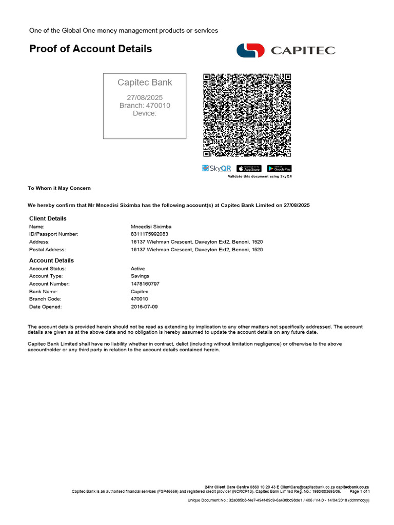 Savings Account Details | PDF
