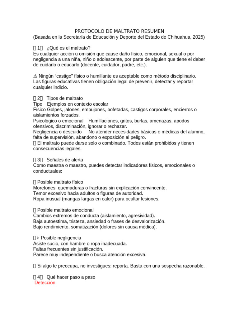 Protocolo de Prevención del Maltrato Escolar | PDF | Abuso infantil ...