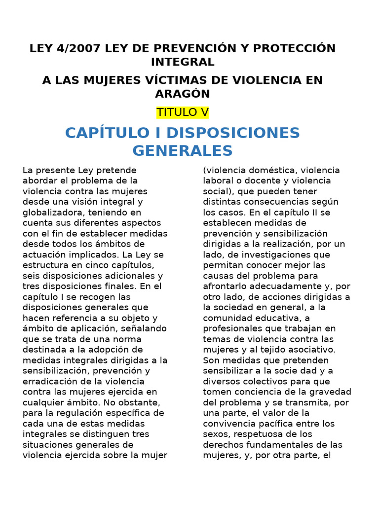 Ley 4 de 2007 | PDF | La violencia contra las mujeres | Violencia