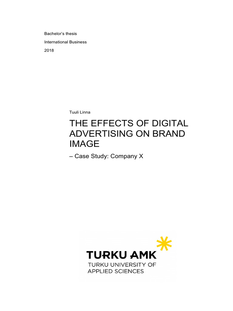 The Effects of Digital Advertising On Brand Image-Tuuli Linna | PDF ...