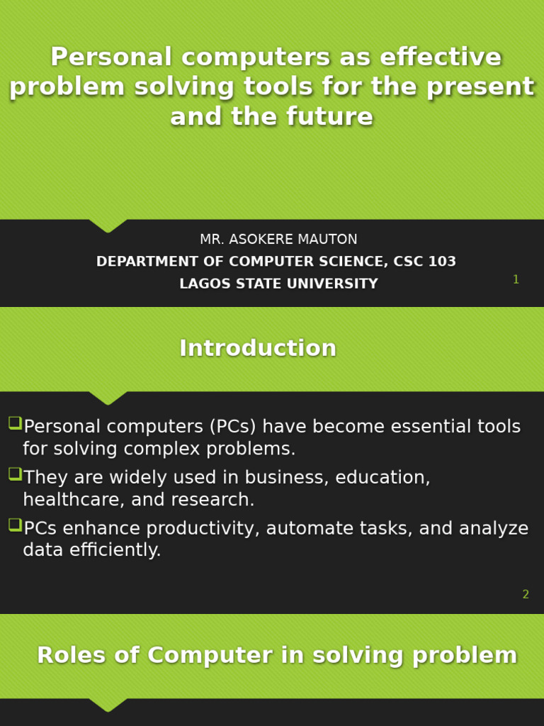 CSC 103 Problem Solving | PDF