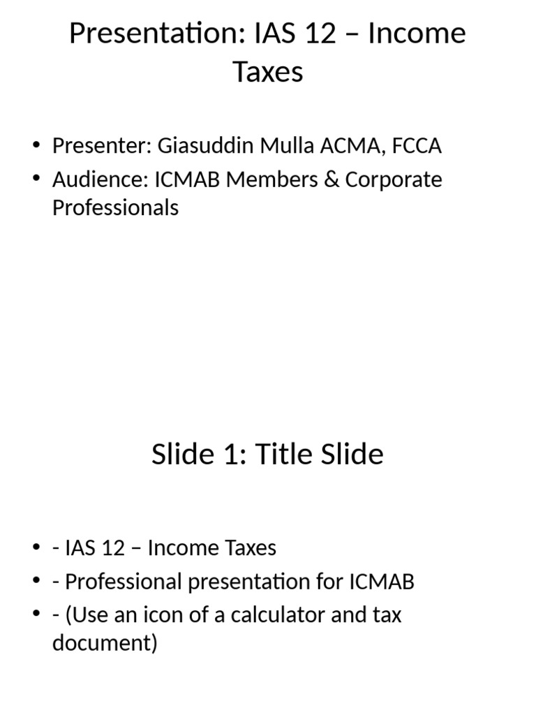 IAS 12 Income Taxes Overview | PDF | Deferred Tax | Taxes