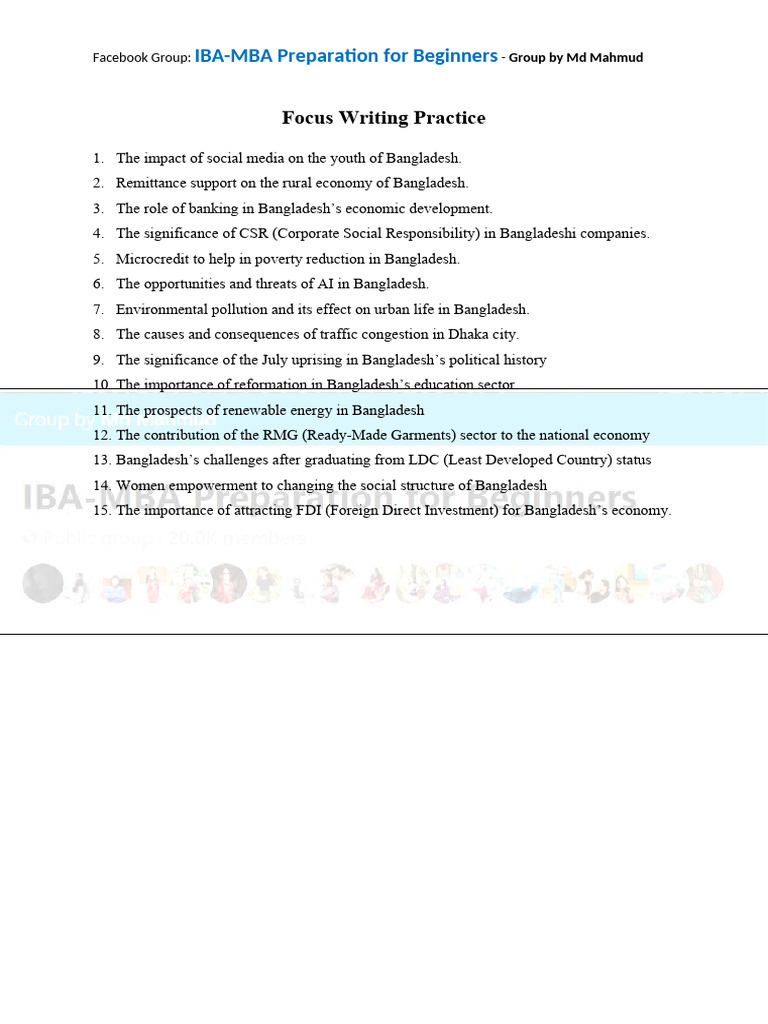IBA-MBA Writing Topics on Bangladesh | PDF | Bangladesh | Foreign ...