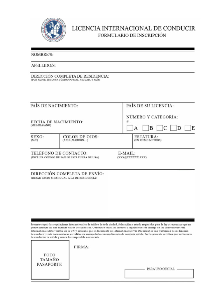 Spanish Application Form | PDF