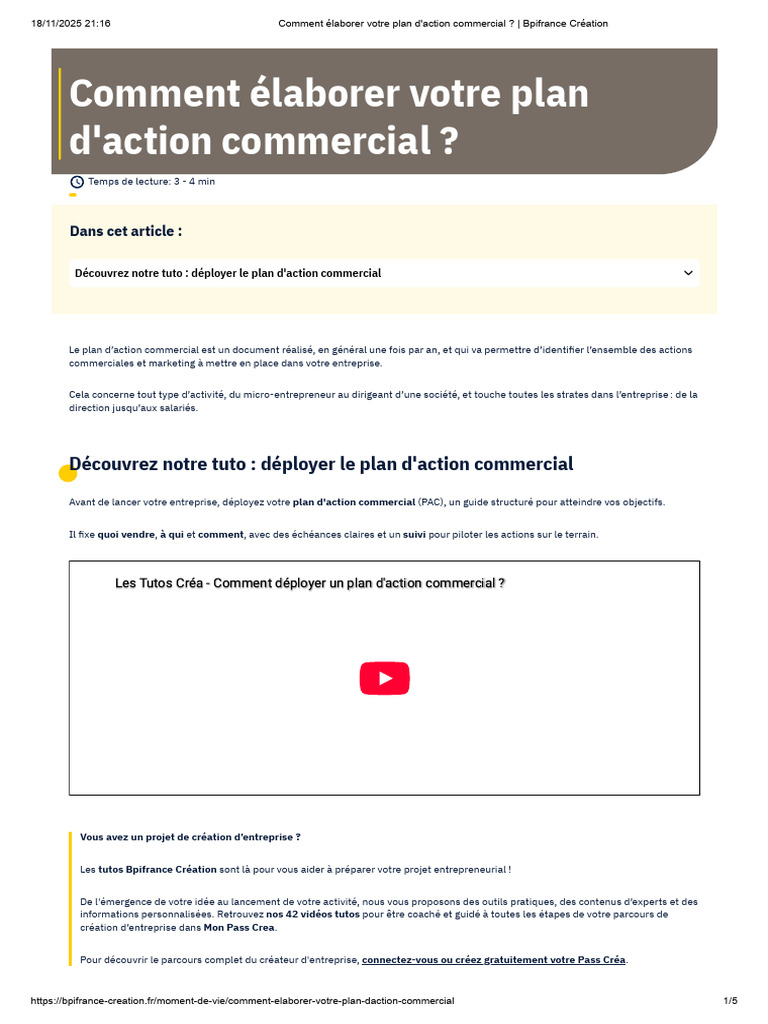 Élaborer un plan d'action commercial | PDF | Sodles | Commercialisation