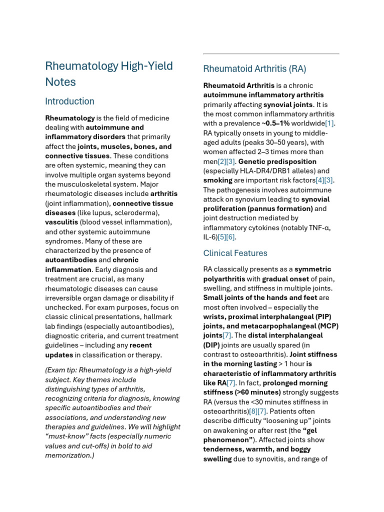 Rheumatology | PDF | Rheumatoid Arthritis | Arthritis