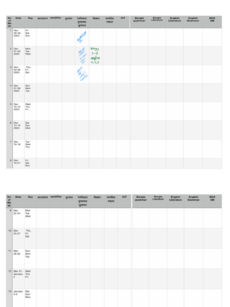 BCS Routine All | PDF