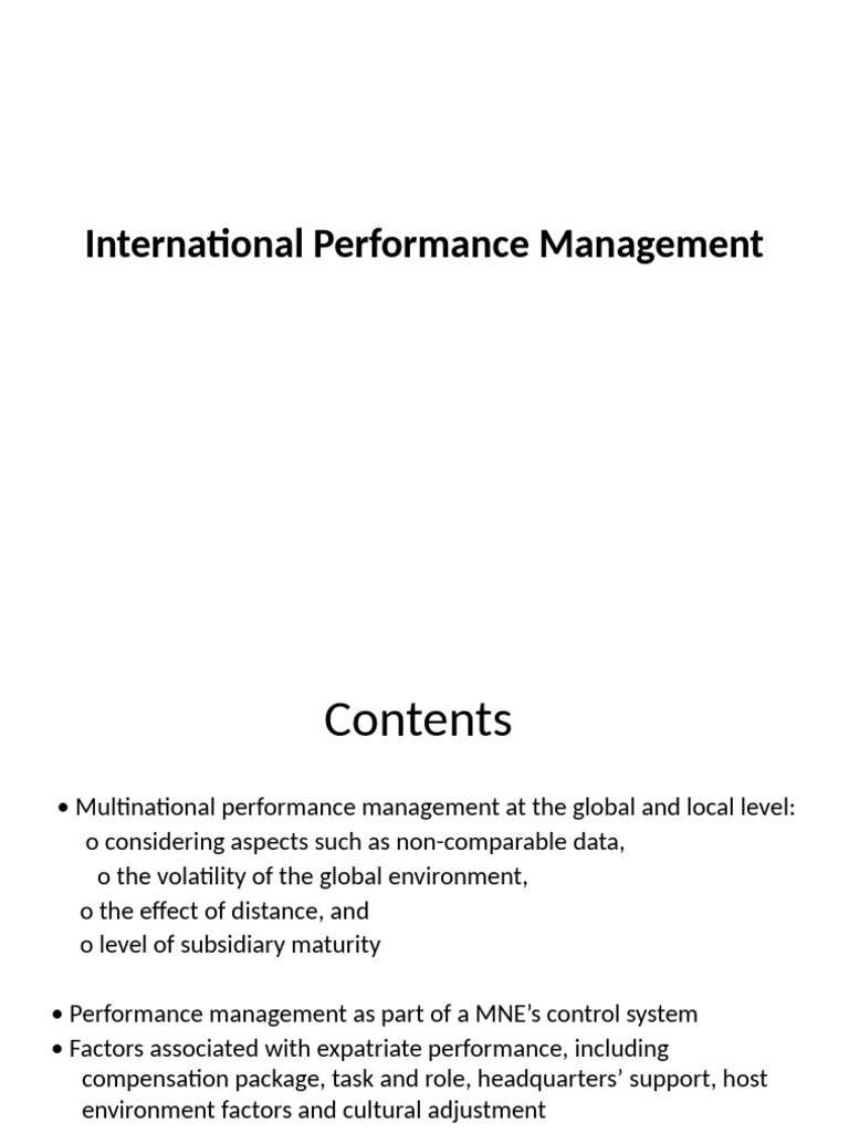Multinational Performance Management Insights | PDF | Performance ...