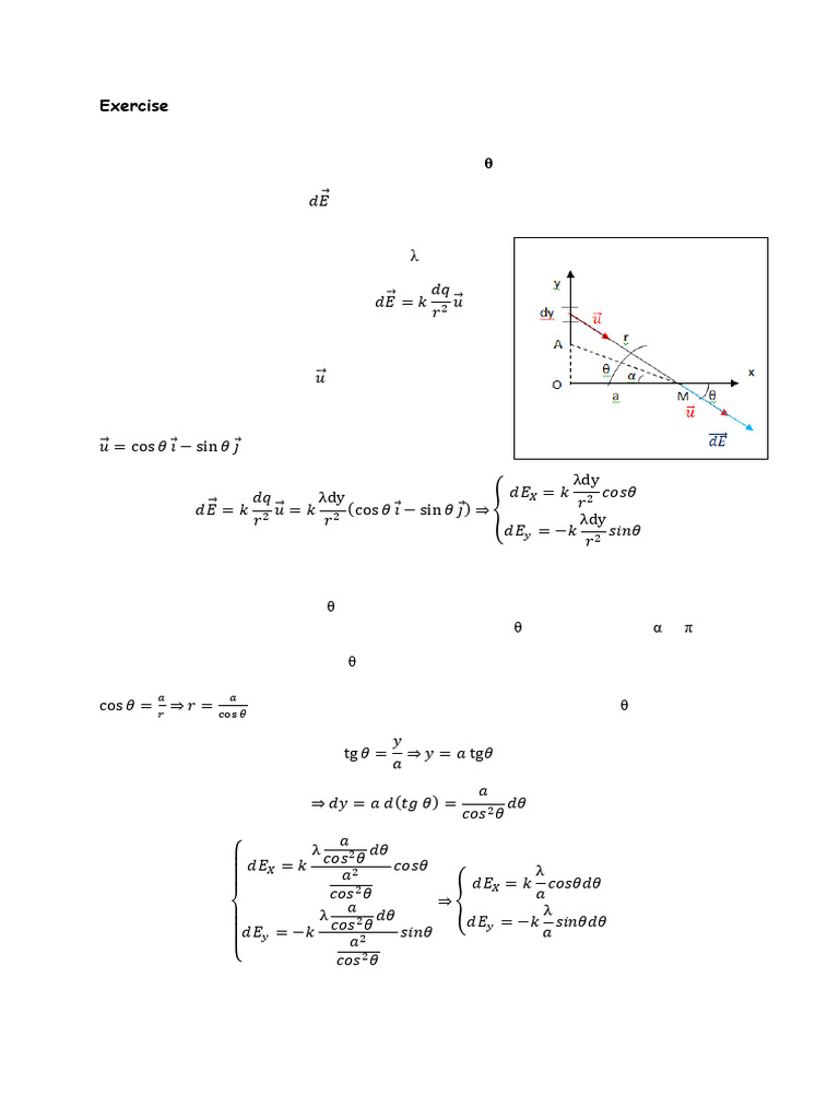 Electric Field Calculations from Charge | PDF | Coordinate System | Physics