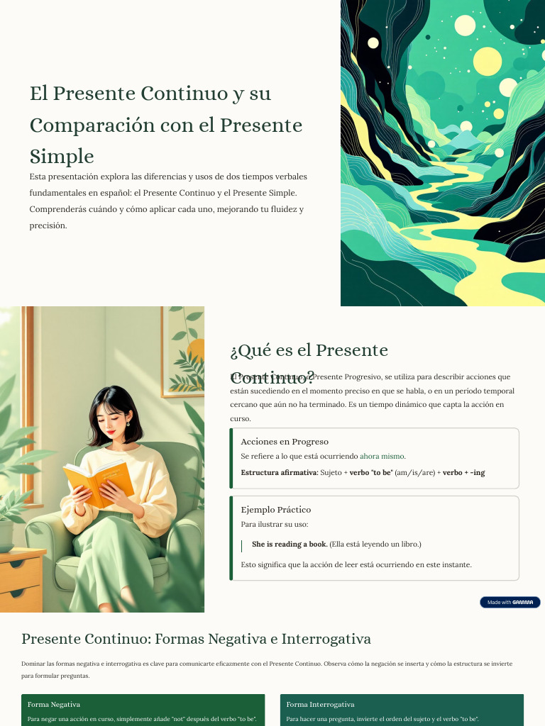 Presente Continuo vs. Presente Simple | PDF | Verbo | Asunto (gramática)