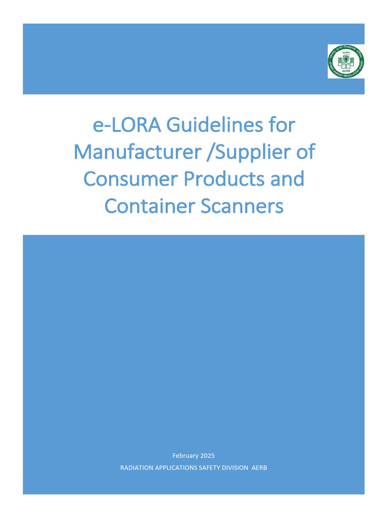 e-LORA Guidelines for Radiation Safety | PDF | X Ray | Image Scanner