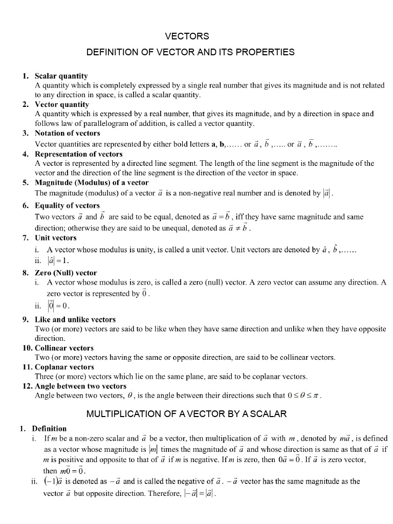Vectors (Lecture Note) | PDF