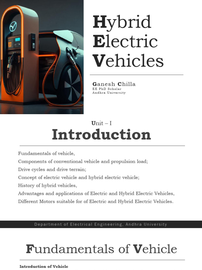 HEV First Unit | PDF | Hybrid Vehicle | Electric Vehicle