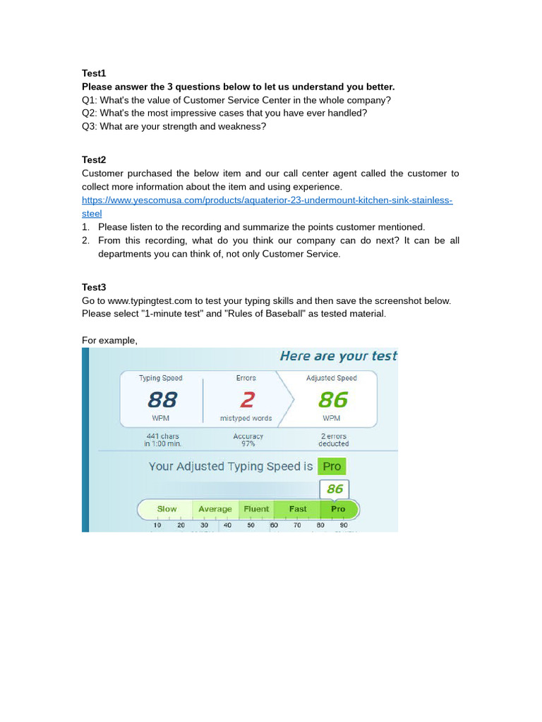 005.3.7现场笔试-Call Center Agent Assessment | PDF
