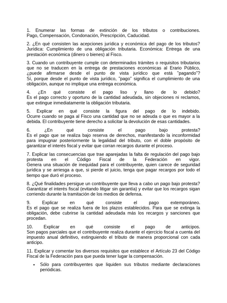 Formas de Extinción de Tributos y Pagos | PDF | Estatuto de ...