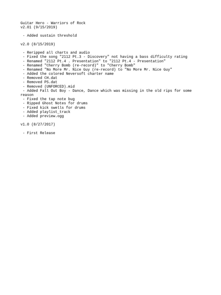 Change Log | PDF