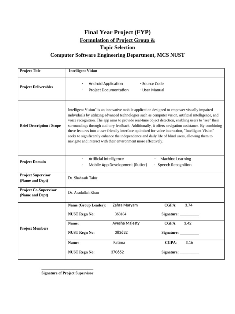 Intelligent Vision App for the Visually Impaired | PDF | Mobile App ...