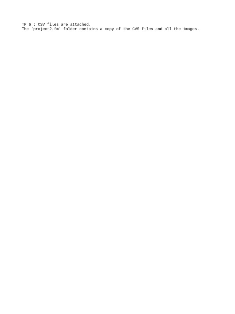 TP 6 - CSV Files Are Attached. - The 'Project2.Fm' Folder Contains A ...