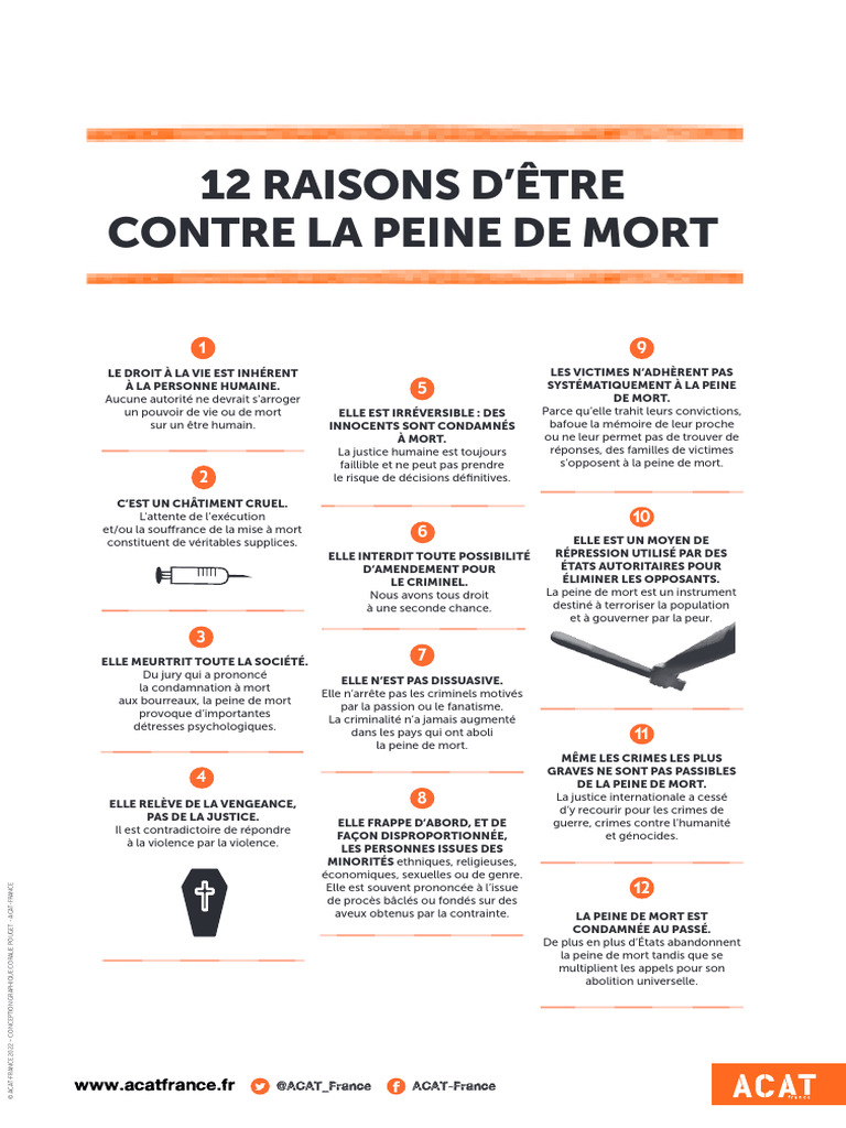12 Arguments Contre la Peine de Mort | PDF | Peine capitale | Éthique ...