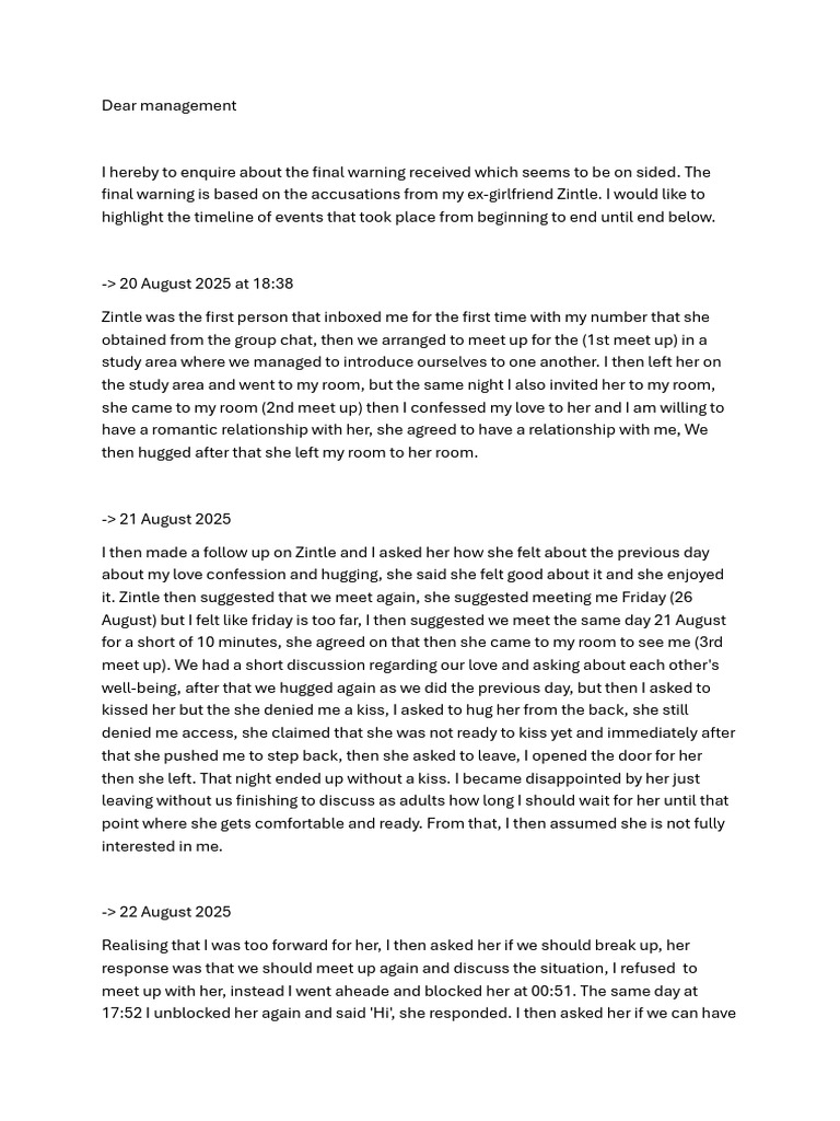 Final Warning Dispute Timeline | PDF