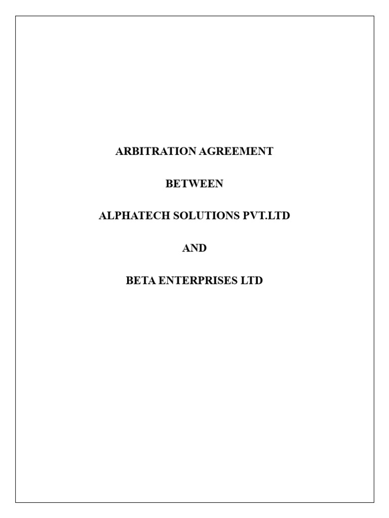 Arbitration Agreement Vanshaj | PDF | Arbitral Tribunal | Arbitration