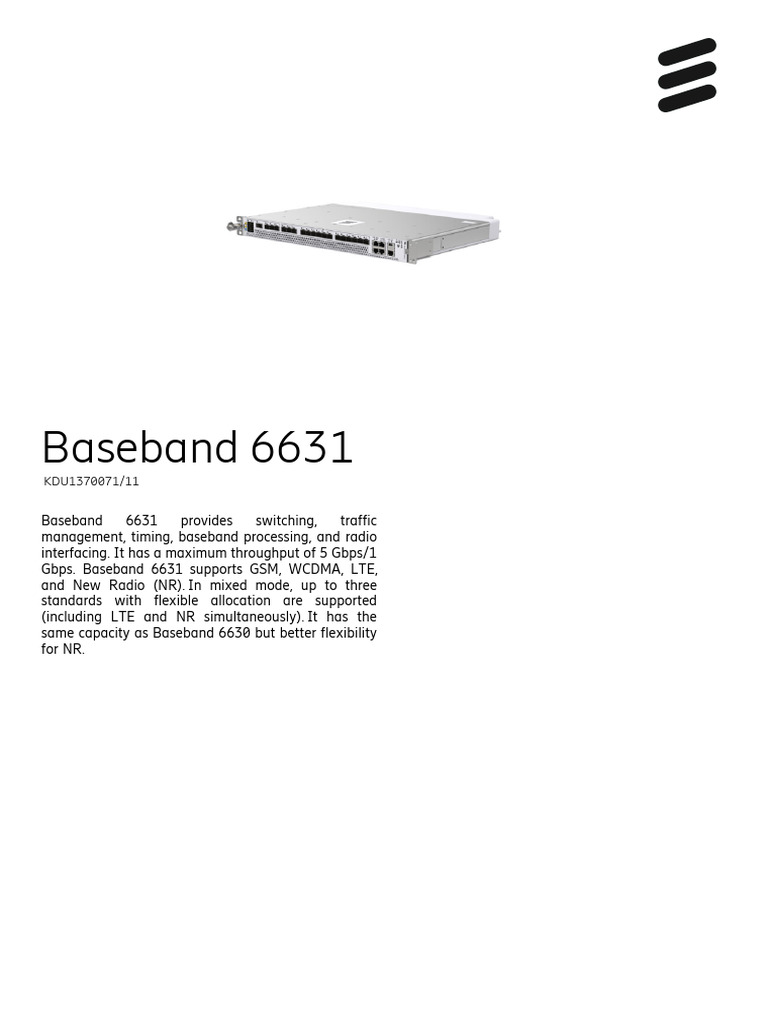 Baseband 6631 Technical Specifications | PDF | Electromagnetic ...