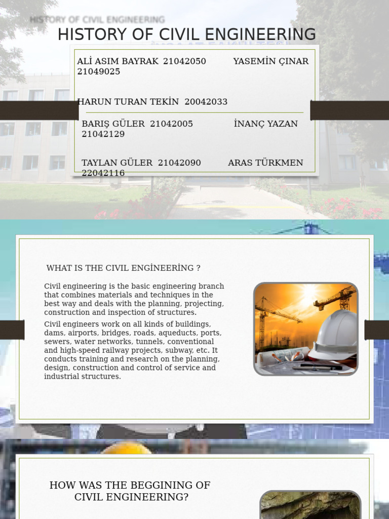 Evolution of Civil Engineering History | PDF | Civil Engineering ...