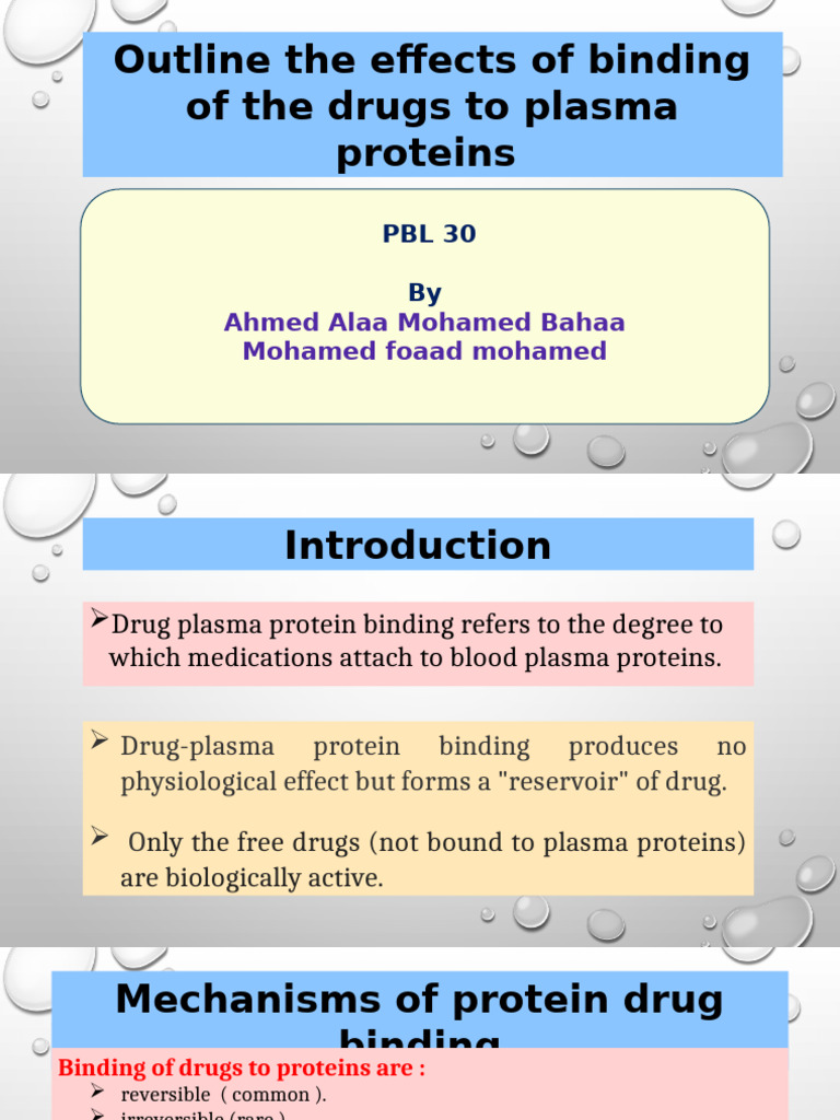 Outline The Effects of Binding of The Drugs To Plasma Proteins-2 | PDF ...
