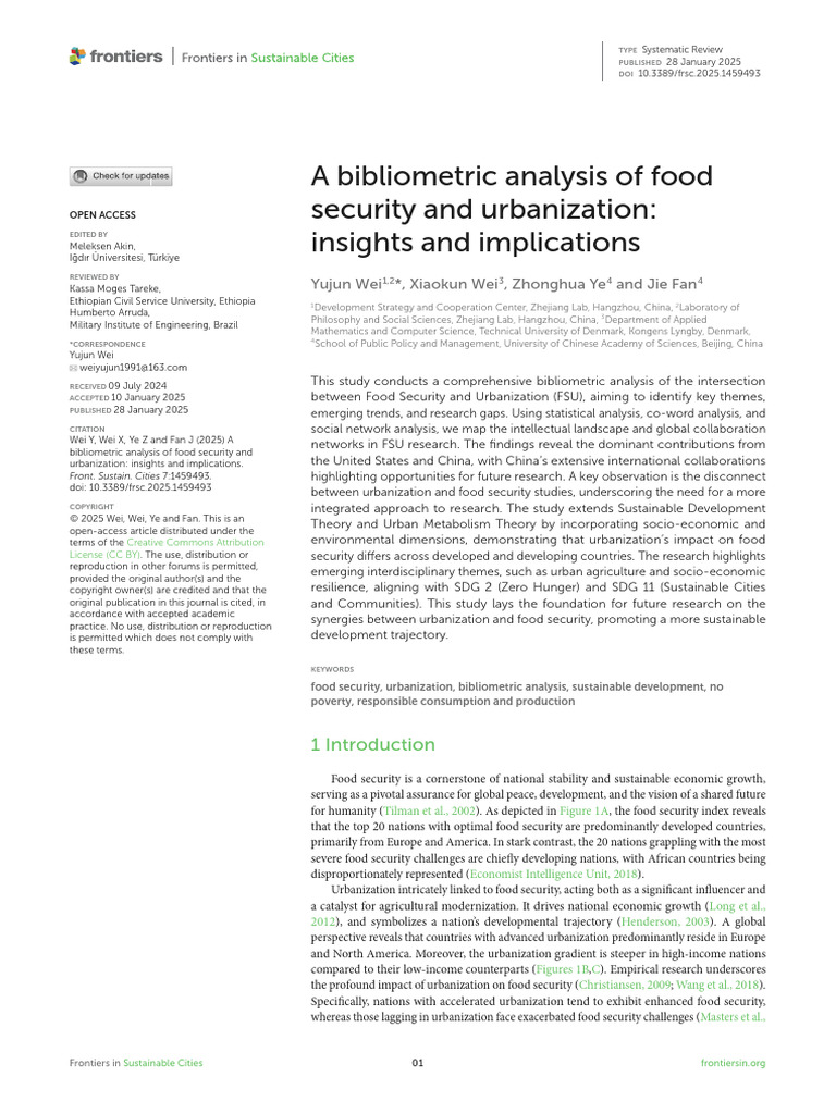 Food Security and Urbanization Analysis | PDF | Food Security ...