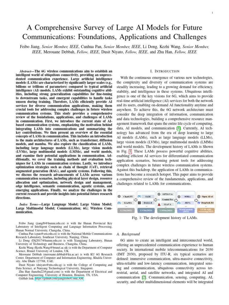 A Comprehensive Survey of Large AI Models For Future Communications ...