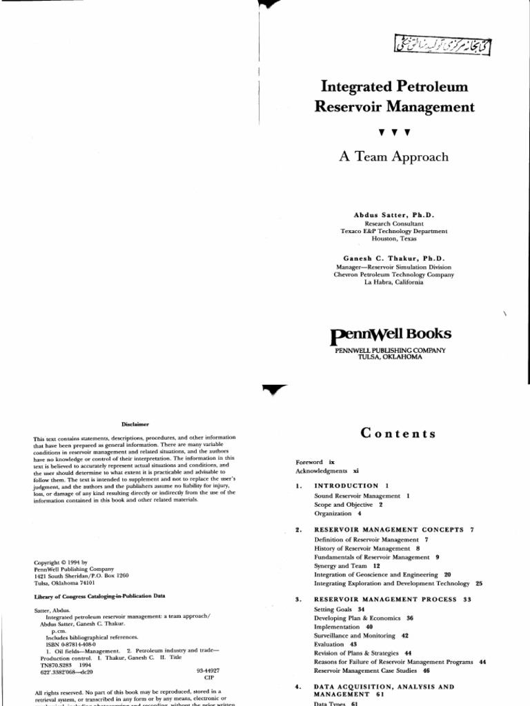 ABDUS SATTER - Integrated Petroleum Reservoir Management | PDF