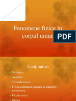 Fenomene Fizice În Corpul Uman